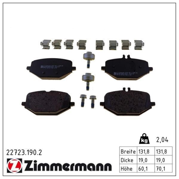 ZIMMERMANN 22723.190.2 Bremsbelagsatz, Scheibenbremse