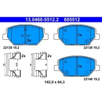 ATE 13.0460-5512.2 Bremsbelagsatz, Scheibenbremse
