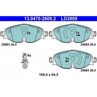 ATE 13.0470-2609.2 Bremsbelagsatz, Scheibenbremse