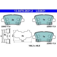 ATE 13.0470-2631.2 Bremsbelagsatz, Scheibenbremse