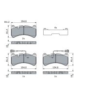 BOSCH 0 986 424 104 Bremsbelagsatz, Scheibenbremse