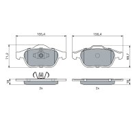BOSCH 0 986 424 443 Bremsbelagsatz, Scheibenbremse