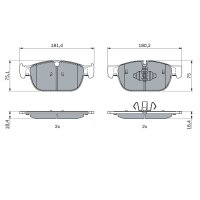 BOSCH 0 986 424 599 Bremsbelagsatz, Scheibenbremse