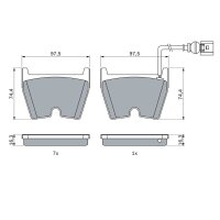 BOSCH 0 986 424 613 Bremsbelagsatz, Scheibenbremse
