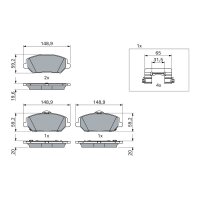 BOSCH 0 986 424 862 Bremsbelagsatz, Scheibenbremse