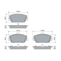 BOSCH 0 986 424 954 Bremsbelagsatz, Scheibenbremse