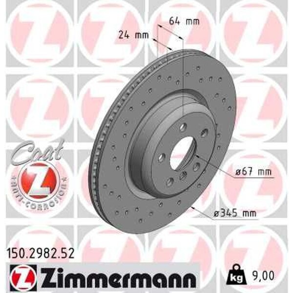 ZIMMERMANN 150.2982.52 Bremsscheibe