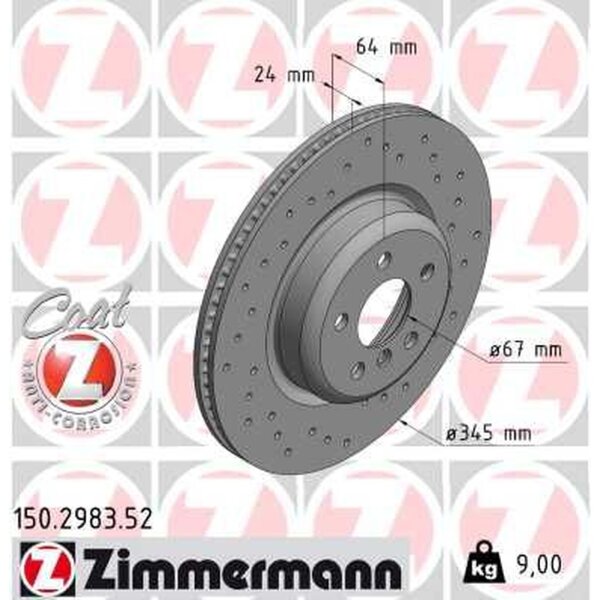 ZIMMERMANN 150.2983.52 Bremsscheibe