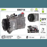 VALEO 690714 Kompressor, Klimaanlage