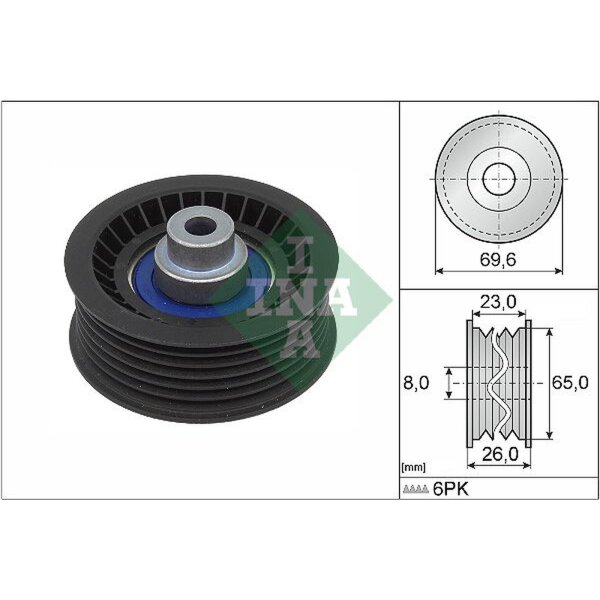 Schaeffler INA 532 0917 10 Umlenk-/Führungsrolle, Keilrippenriemen