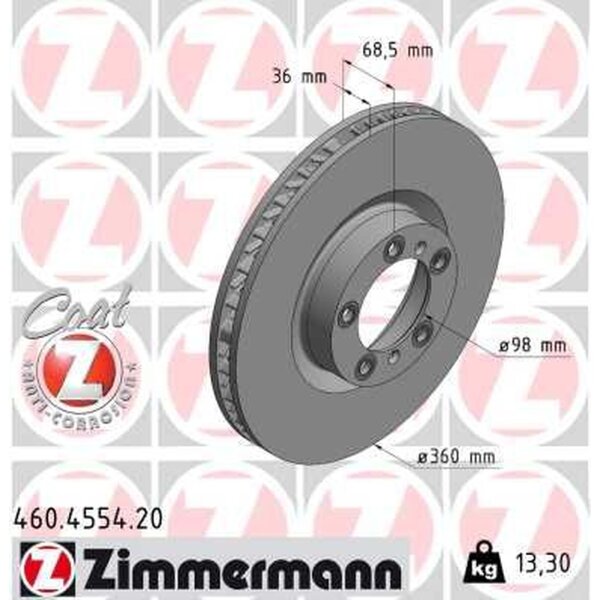 ZIMMERMANN 460.4554.20 Bremsscheibe