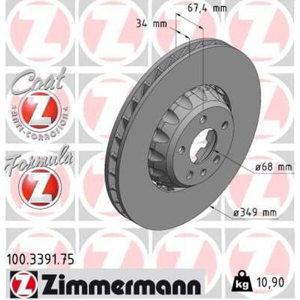 ZIMMERMANN 100.3391.75 Bremsscheibe