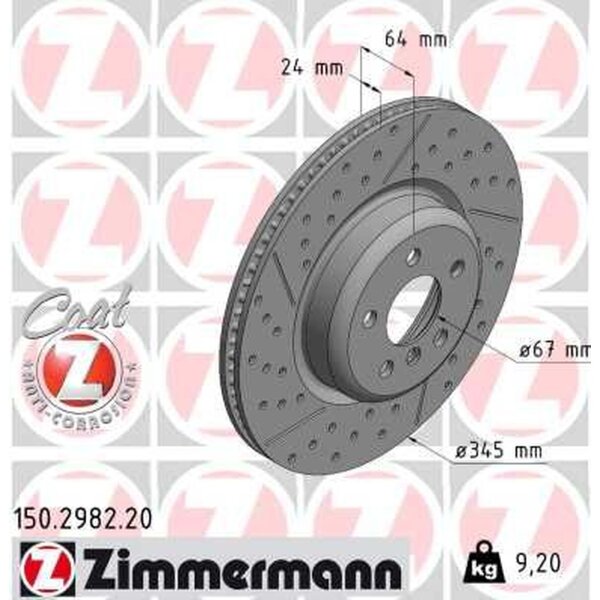 ZIMMERMANN 150.2982.20 Bremsscheibe