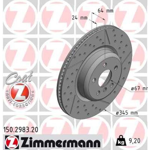 ZIMMERMANN 150.2983.20 Bremsscheibe