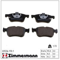 ZIMMERMANN 20556.170.1 Bremsbelagsatz, Scheibenbremse