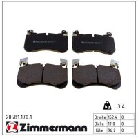 ZIMMERMANN 20581.170.1 Bremsbelagsatz, Scheibenbremse
