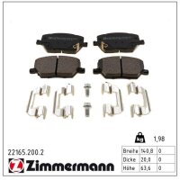 ZIMMERMANN 22165.200.2 Bremsbelagsatz, Scheibenbremse