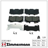 ZIMMERMANN 22353.180.1 Bremsbelagsatz, Scheibenbremse