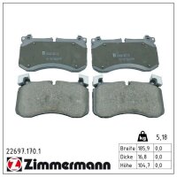 ZIMMERMANN 22697.170.1 Bremsbelagsatz, Scheibenbremse