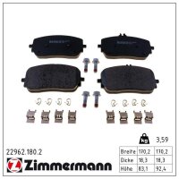 ZIMMERMANN 22962.180.2 Bremsbelagsatz, Scheibenbremse