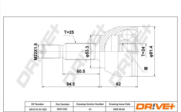 DR!VE+ DP2110.10.1222 Gelenksatz, Antriebswelle