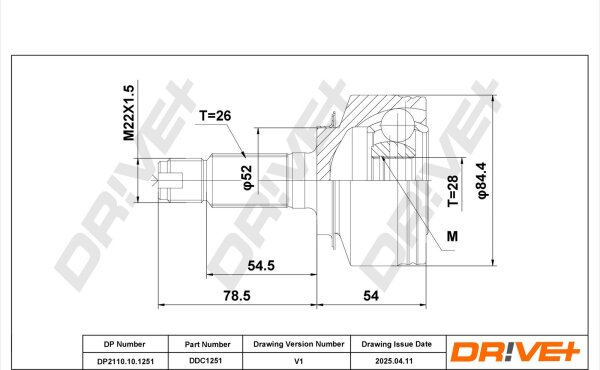 DR!VE+ DP2110.10.1251 Gelenksatz, Antriebswelle