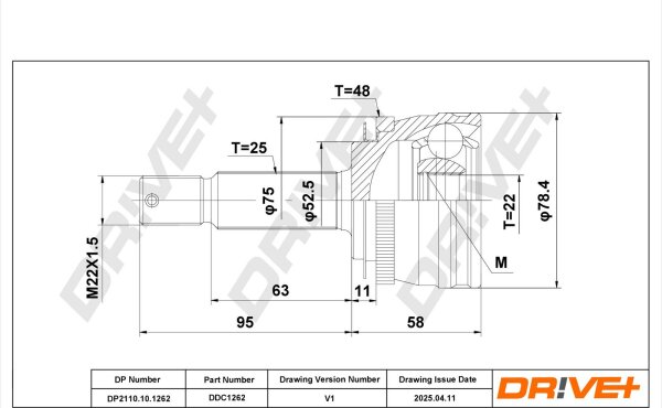 DR!VE+ DP2110.10.1262 Gelenksatz, Antriebswelle