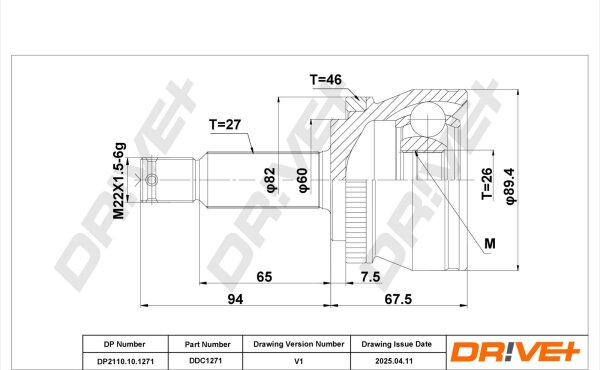 DR!VE+ DP2110.10.1271 Gelenksatz, Antriebswelle