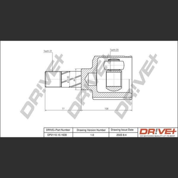 DR!VE+ DP2110.10.1630 Gelenksatz, Antriebswelle