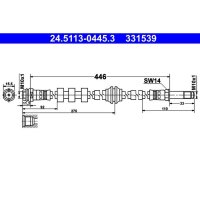 ATE 24.5113-0445.3 Bremsschlauch
