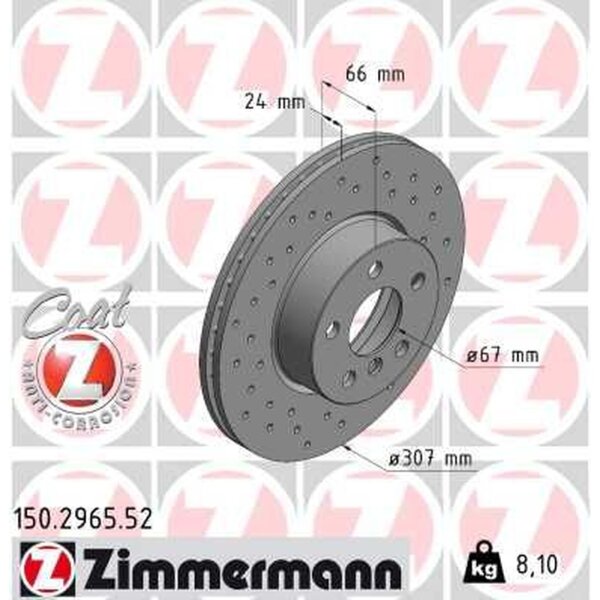 ZIMMERMANN 150.2965.52 Bremsscheibe