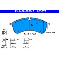 ATE 13.0460-3879.2 Bremsbelagsatz, Scheibenbremse