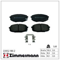 ZIMMERMANN 22052.180.2 Bremsbelagsatz, Scheibenbremse