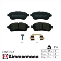 ZIMMERMANN 22191.175.2 Bremsbelagsatz, Scheibenbremse