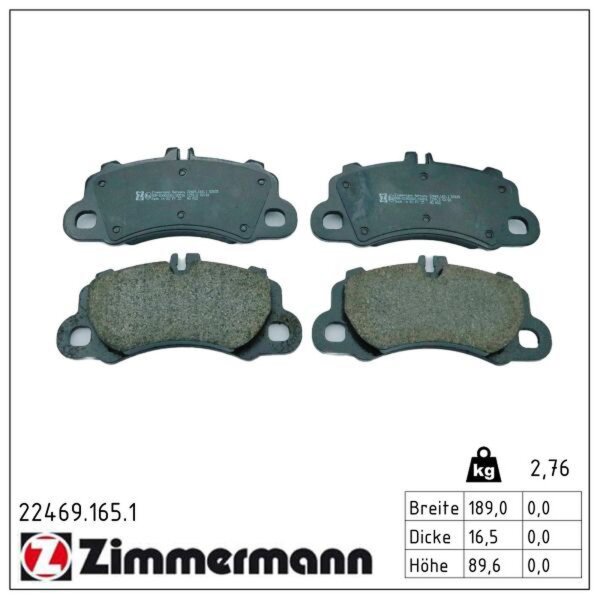 ZIMMERMANN 22469.165.1 Bremsbelagsatz, Scheibenbremse