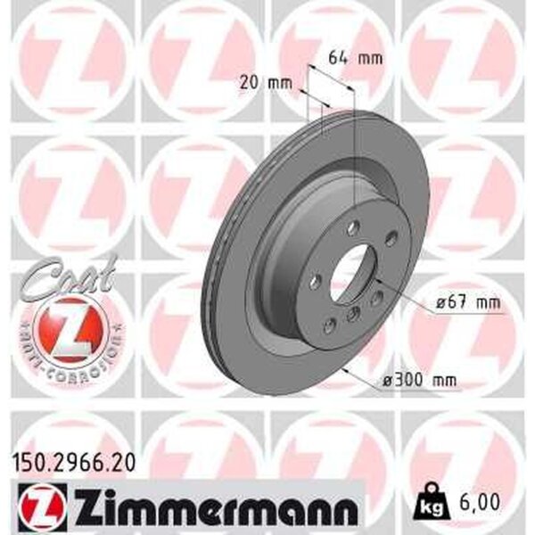 ZIMMERMANN 150.2966.20 Bremsscheibe