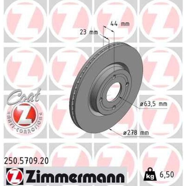 ZIMMERMANN 250.5709.20 Bremsscheibe