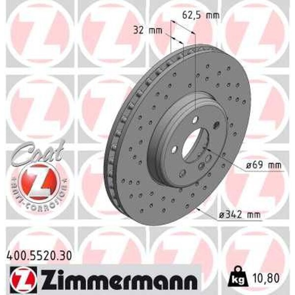 ZIMMERMANN 400.5520.30 Bremsscheibe