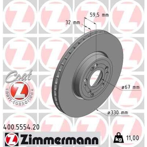 ZIMMERMANN 400.5554.20 Bremsscheibe