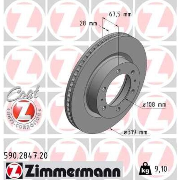 ZIMMERMANN 590.2847.20 Bremsscheibe