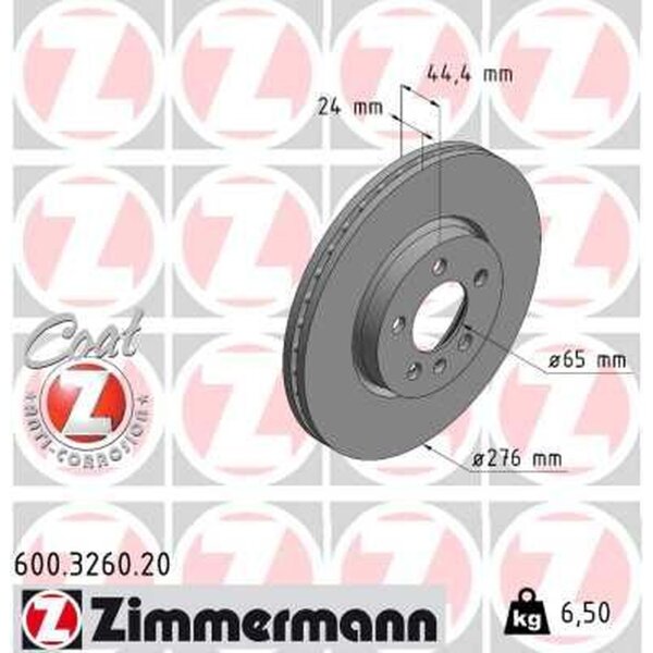 ZIMMERMANN 600.3260.20 Bremsscheibe