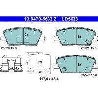 ATE 13.0470-5633.2 Bremsbelagsatz, Scheibenbremse