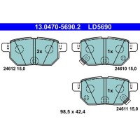 ATE 13.0470-5690.2 Bremsbelagsatz, Scheibenbremse