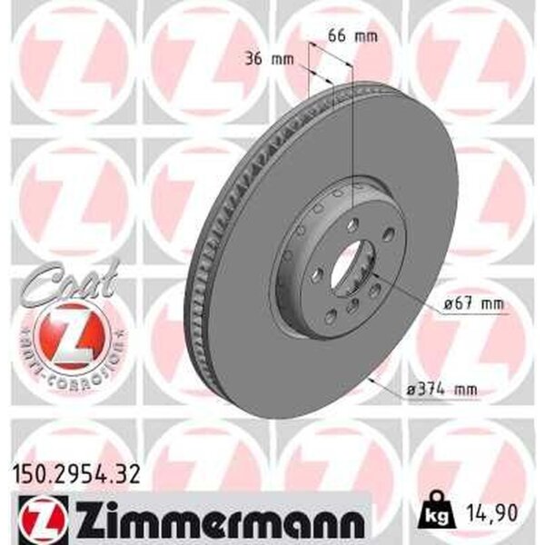 ZIMMERMANN 150.2954.32 Bremsscheibe