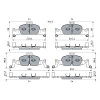 BOSCH 0 986 424 432 Bremsbelagsatz, Scheibenbremse