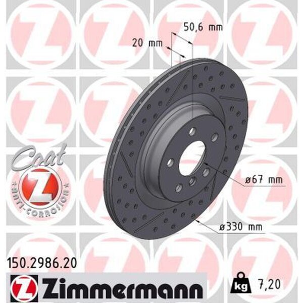 ZIMMERMANN 150.2986.20 Bremsscheibe