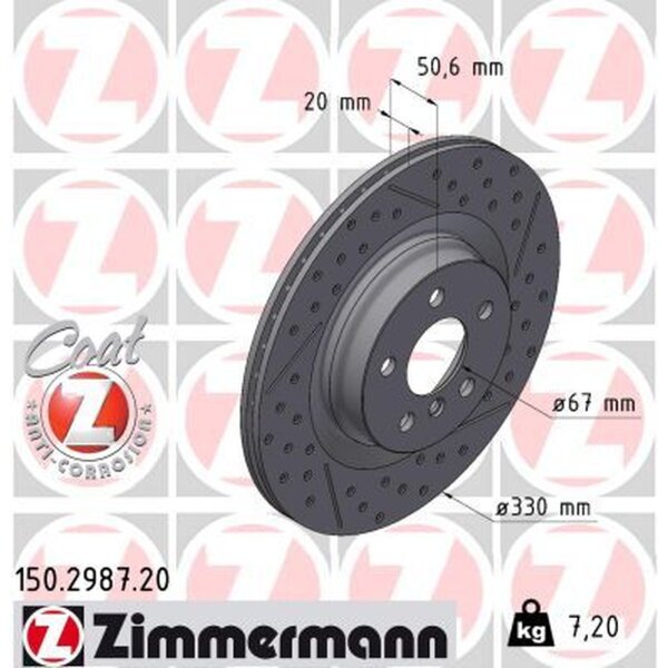 ZIMMERMANN 150.2987.20 Bremsscheibe