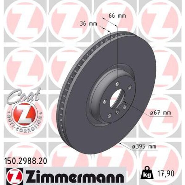 ZIMMERMANN 150.2988.20 Bremsscheibe