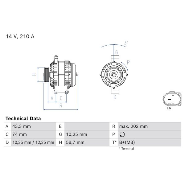 BOSCH 0 986 086 040 Generator