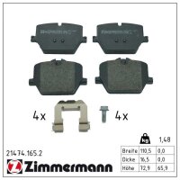 ZIMMERMANN 21474.165.2 Bremsbelagsatz, Scheibenbremse